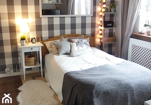 Mieszkanie hand made :) - Średnia biała szara sypialnia, styl tradycyjny - zdjęcie od karolina0606