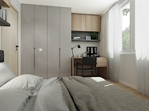 Mieszkanie 50 m2 - Średnia szara z biurkiem sypialnia, styl nowoczesny - zdjęcie od All Design Agnieszka Lorenc