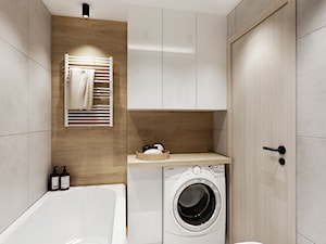 Mieszkanie 50 m2 - Mała bez okna z pralką / suszarką z punktowym oświetleniem łazienka, styl nowocz ... - zdjęcie od All Design Agnieszka Lorenc
