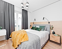 Mieszkanie z zielenią REALIZACJA - Średnia biała z biurkiem sypialnia z balkonem / tarasem, styl no ... - zdjęcie od All Design Agnieszka Lorenc - Homebook