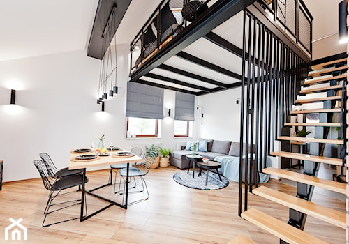 Realizacja projektu mieszkania z antresola - Jadalnia, styl industrialny - zdjęcie od All Design Agnieszka Lorenc