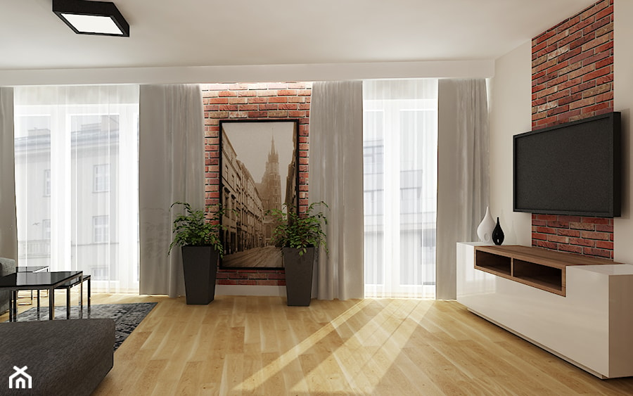 Mieszkanie na wynajem 1 - Średni biały salon, styl nowoczesny - zdjęcie od All Design Agnieszka Lorenc