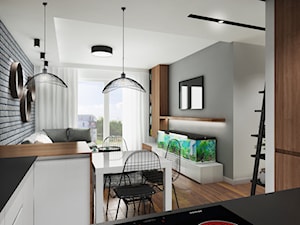 Mieszkanie z szara cegłą - Salon, styl nowoczesny - zdjęcie od All Design Agnieszka Lorenc