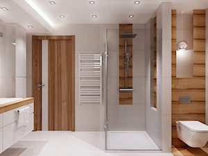 łazienka krem i drewno - Duża z punktowym oświetleniem łazienka, styl nowoczesny - zdjęcie od All Design Agnieszka Lorenc