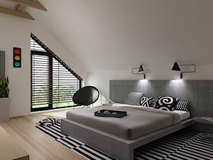 sypialnia II - Średnia szara sypialnia na poddaszu, styl nowoczesny - zdjęcie od All Design Agnieszka Lorenc