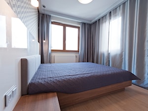 Realizacja - mieszkanie na wynajem w Krakowie z ciemną cegłą - Średnia biała sypialnia, styl nowocz ... - zdjęcie od All Design Agnieszka Lorenc