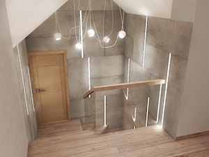Projekt domu okolice Krakowa - Średni biały szary hol / przedpokój, styl nowoczesny - zdjęcie od All Design Agnieszka Lorenc