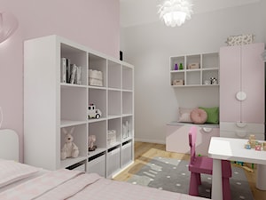 Dom Rzaska kolo Krakowa - Mały biały różowy pokój dziecka dla dziecka dla dziewczynki, styl nowocz ... - zdjęcie od All Design Agnieszka Lorenc
