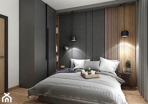 Mieszkanie Gdańsk - Średnia beżowa biała szara sypialnia, styl nowoczesny - zdjęcie od All Design Agnieszka Lorenc