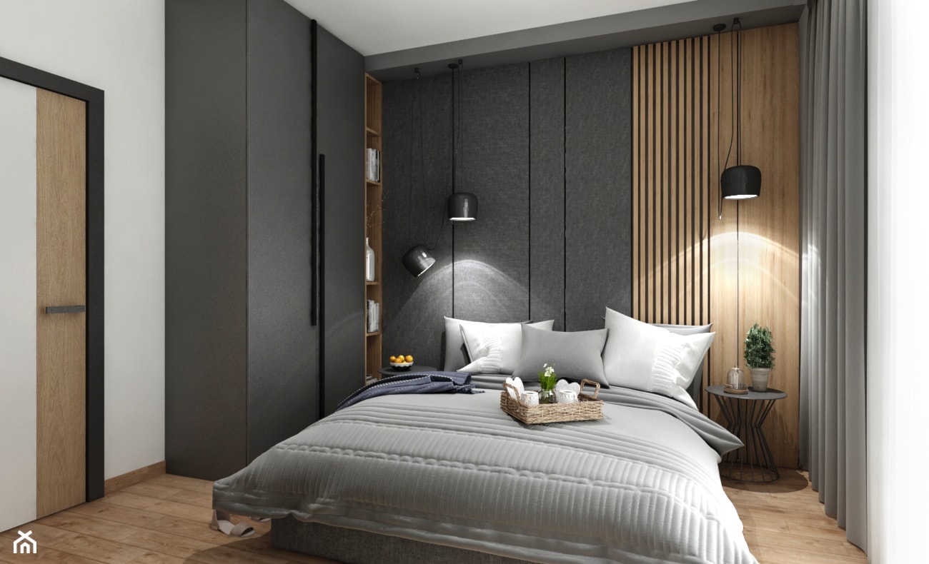 Mieszkanie Gdańsk - Średnia beżowa biała szara sypialnia, styl nowoczesny - zdjęcie od All Design Agnieszka Lorenc - Homebook