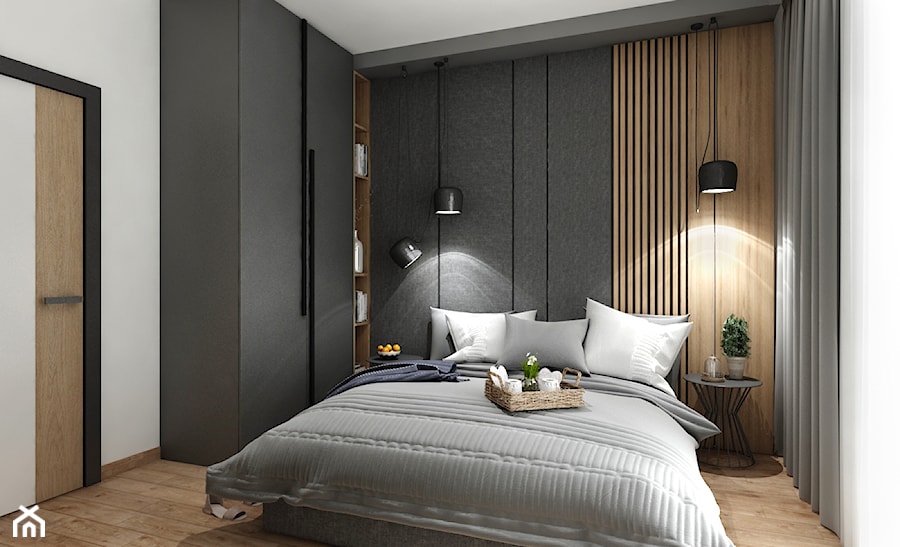 Mieszkanie Gdańsk - Średnia beżowa biała szara sypialnia, styl nowoczesny - zdjęcie od All Design Agnieszka Lorenc