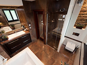 łazienka z kamieniem 2 - Duża jako pokój kąpielowy z punktowym oświetleniem łazienka z oknem, styl ... - zdjęcie od All Design Agnieszka Lorenc