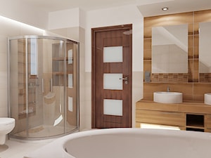 łazienka z drewnem 