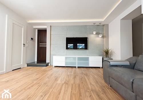 Realizacja mieszkanie Kraów - Duży biały szary salon, styl nowoczesny - zdjęcie od All Design Agnieszka Lorenc