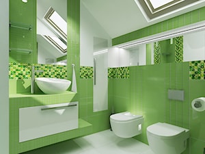 sypialnia z łazienka w zieleni - Łazienka, styl nowoczesny - zdjęcie od All Design Agnieszka Lorenc
