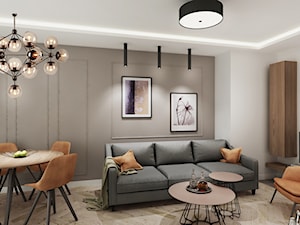 Mieszkanie z kolorem koniaku - Średni biały salon z jadalnią, styl nowoczesny - zdjęcie od All Design Agnieszka Lorenc