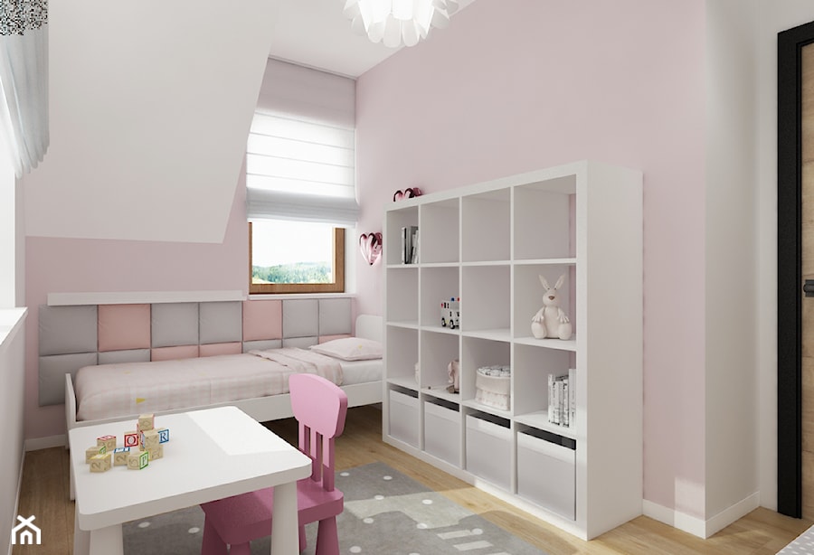 Dom Rzaska kolo Krakowa - Mały różowy pokój dziecka dla dziecka dla dziewczynki, styl nowoczesny - zdjęcie od All Design Agnieszka Lorenc