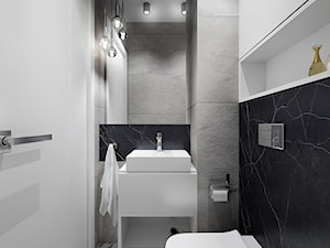 Mieszkanie 80 m2 - Mała bez okna z lustrem z punktowym oświetleniem łazienka, styl nowoczesny - zdjęcie od All Design Agnieszka Lorenc