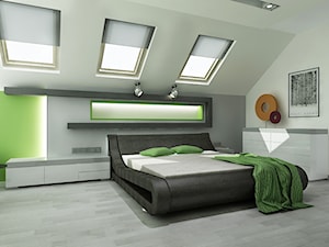 sypialnia z łazienka w zieleni - Sypialnia, styl nowoczesny - zdjęcie od All Design Agnieszka Lorenc