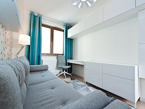 Realizacja - mieszkanie na wynajem w Krakowie z ciemną cegłą - Średnie w osobnym pomieszczeniu z sof ... - zdjęcie od All Design Agnieszka Lorenc