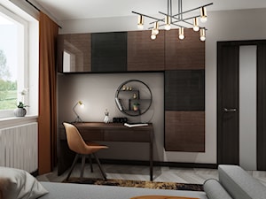 Mieszkanie z kolorem koniaku - Średnie w osobnym pomieszczeniu z sofą szare biuro, styl tradycyjny - zdjęcie od All Design Agnieszka Lorenc