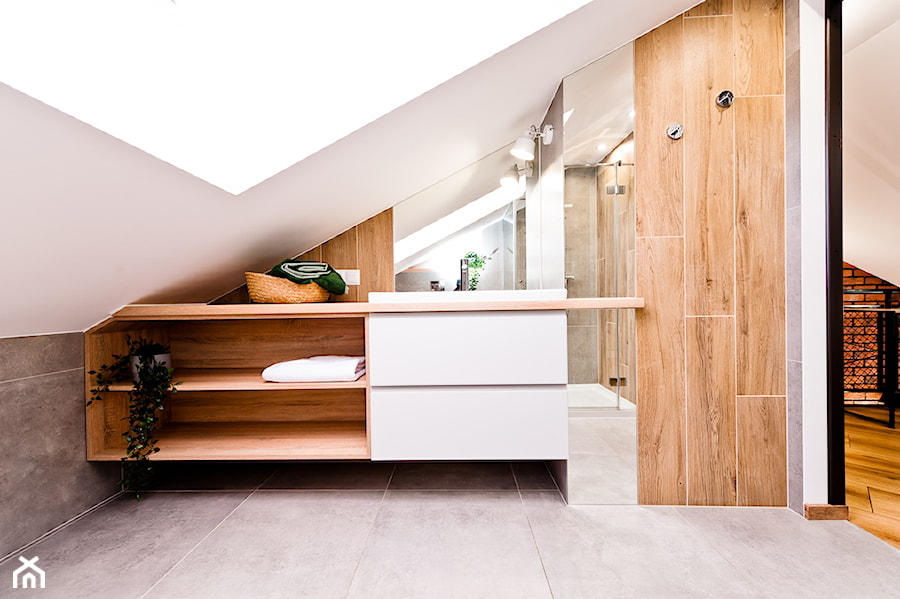 Realizacja projektu mieszkania z antresola - Łazienka, styl minimalistyczny - zdjęcie od All Design Agnieszka Lorenc
