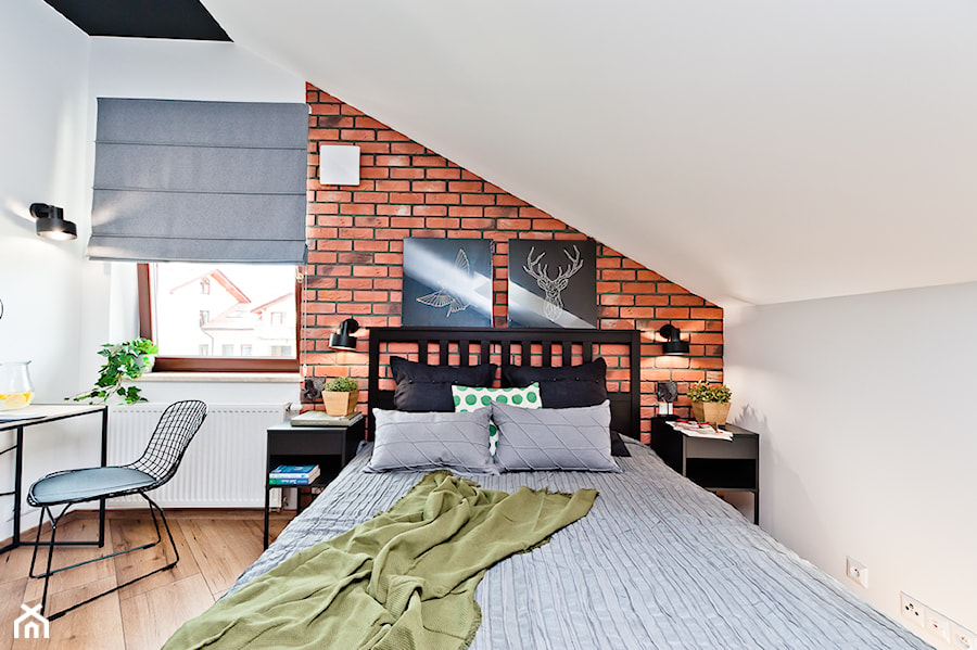 Realizacja projektu mieszkania z antresola - Sypialnia, styl industrialny - zdjęcie od All Design Agnieszka Lorenc