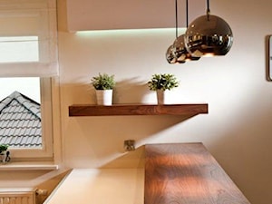 Mieszkanie Kraków realizacja - Średnia otwarta z salonem biała kuchnia, styl nowoczesny - zdjęcie od All Design Agnieszka Lorenc