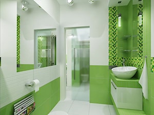 sypialnia z łazienka w zieleni - Łazienka, styl nowoczesny - zdjęcie od All Design Agnieszka Lorenc