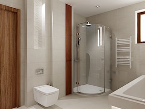 łazienka w bieli - Średnia z punktowym oświetleniem łazienka z oknem, styl nowoczesny - zdjęcie od All Design Agnieszka Lorenc