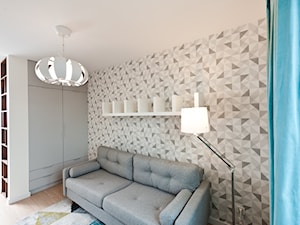 Realizacja - mieszkanie na wynajem w Krakowie z ciemną cegłą - Małe w osobnym pomieszczeniu z sofą s ... - zdjęcie od All Design Agnieszka Lorenc