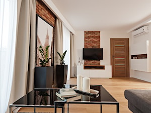 Realizacja mieszkanie na wynajem Kraków - Duży biały salon, styl nowoczesny - zdjęcie od All Design Agnieszka Lorenc