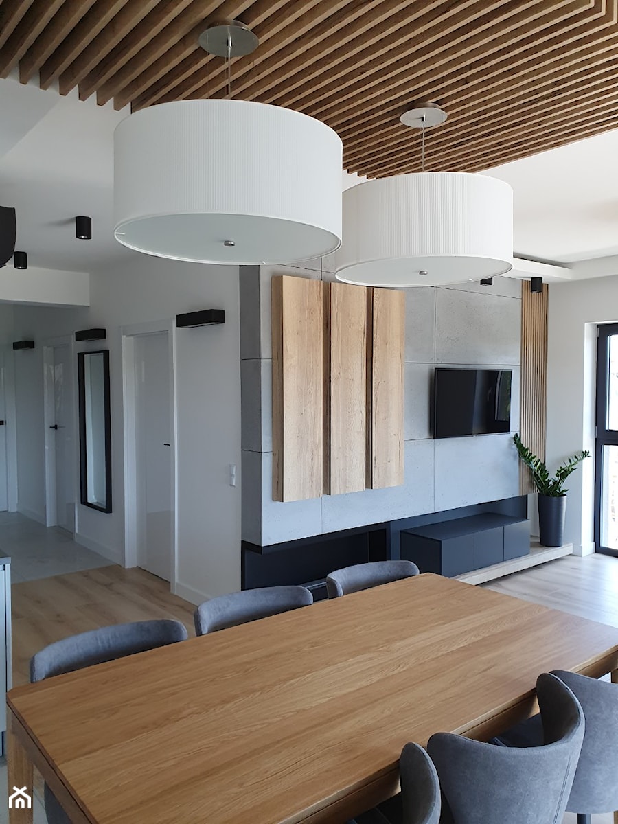 Realizacja mieszkanie w Bydgoszczy - Średnia biała jadalnia w salonie, styl nowoczesny - zdjęcie od All Design Agnieszka Lorenc