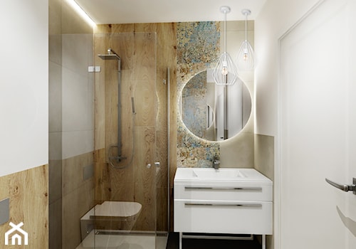 Projekt - Dom pod Krakowem w kolorze natury - Mała bez okna łazienka, styl nowoczesny - zdjęcie od All Design Agnieszka Lorenc