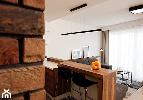 Realizacja mieszkanie na wynajem Kraków - Mały biały salon z jadalnią, styl nowoczesny - zdjęcie od All Design Agnieszka Lorenc