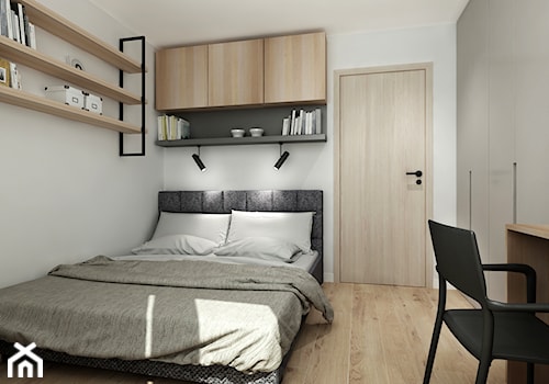 Mieszkanie 50 m2 - Średnia biała z biurkiem sypialnia, styl nowoczesny - zdjęcie od All Design Agnieszka Lorenc