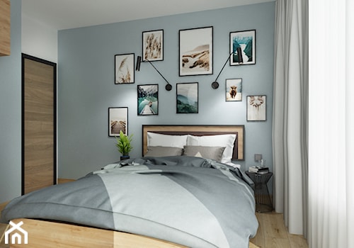 Mieszkanie dla studentki w Krakowie - Średnia biała niebieska sypialnia, styl nowoczesny - zdjęcie od All Design Agnieszka Lorenc