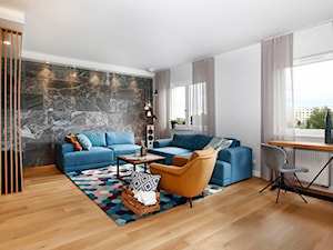Nowoczesne mieszkanie w Gdyni - Duży biały salon, styl nowoczesny - zdjęcie od Flow Interiors Franiak&Caturowa