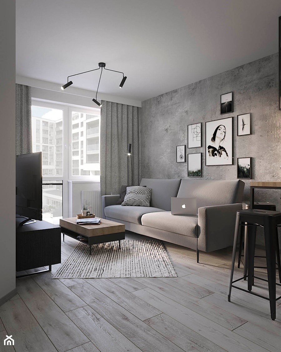 MIESZKANIE 38,5 m2 - Salon, styl industrialny - zdjęcie od Dream Design