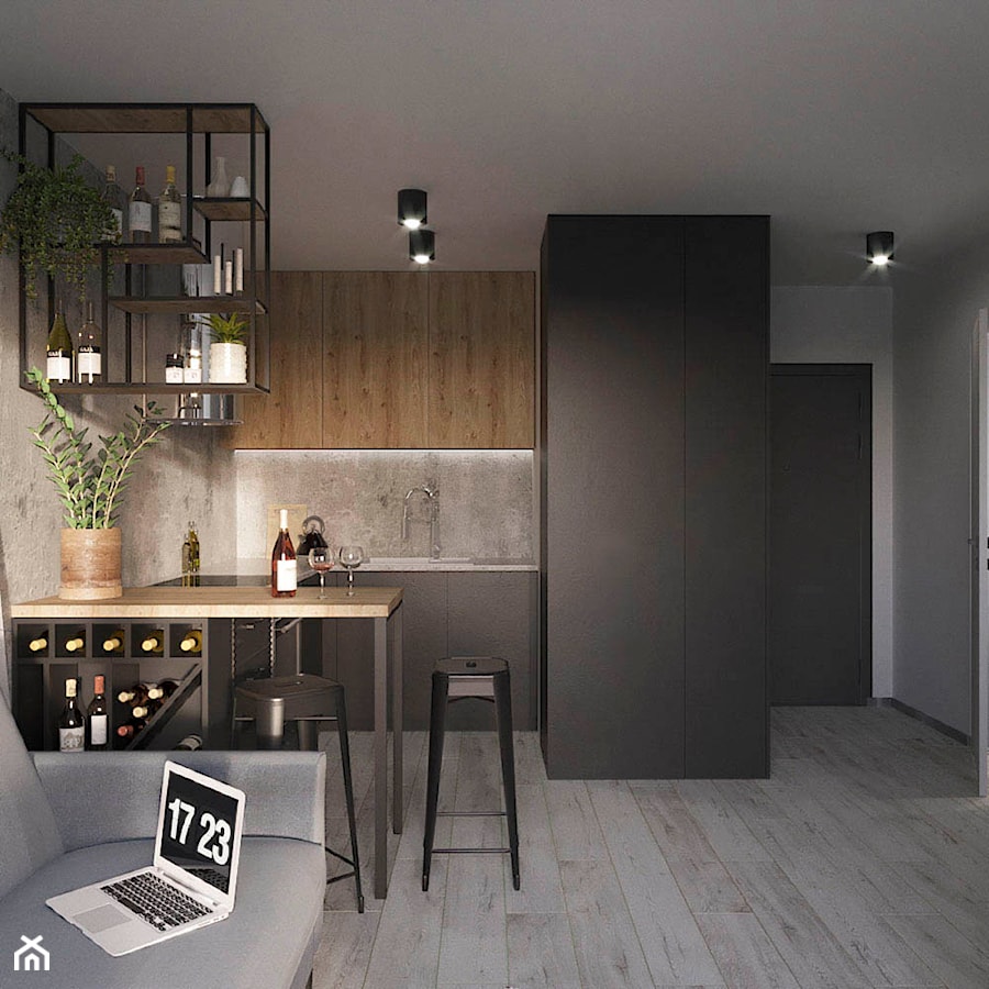 MIESZKANIE 38,5 m2 - Kuchnia, styl industrialny - zdjęcie od Dream Design