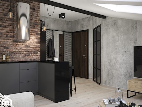 Aranżacje wnętrz - Hol / Przedpokój: STUDIO 35,68 m2 KRAKÓW, POLSKA - Hol / przedpokój, styl industrialny - Dream Design. Przeglądaj, dodawaj i zapisuj najlepsze zdjęcia, pomysły i inspiracje designerskie. W bazie mamy już prawie milion fotografii!