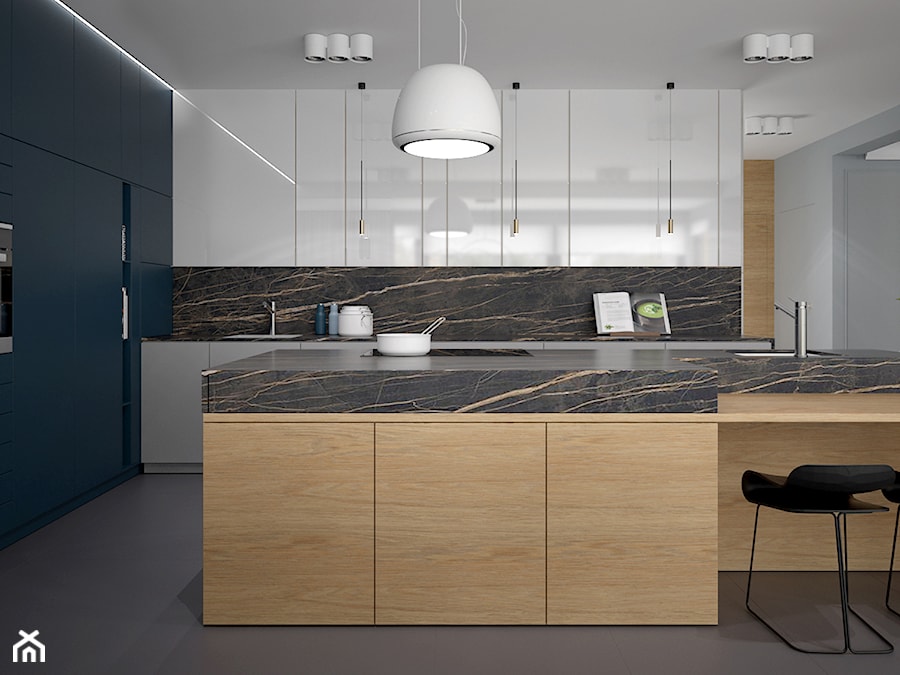 DOM JEDNORODZINNY 211,3 m2 PRZYBYSŁAWICE - Kuchnia, styl nowoczesny - zdjęcie od Dream Design