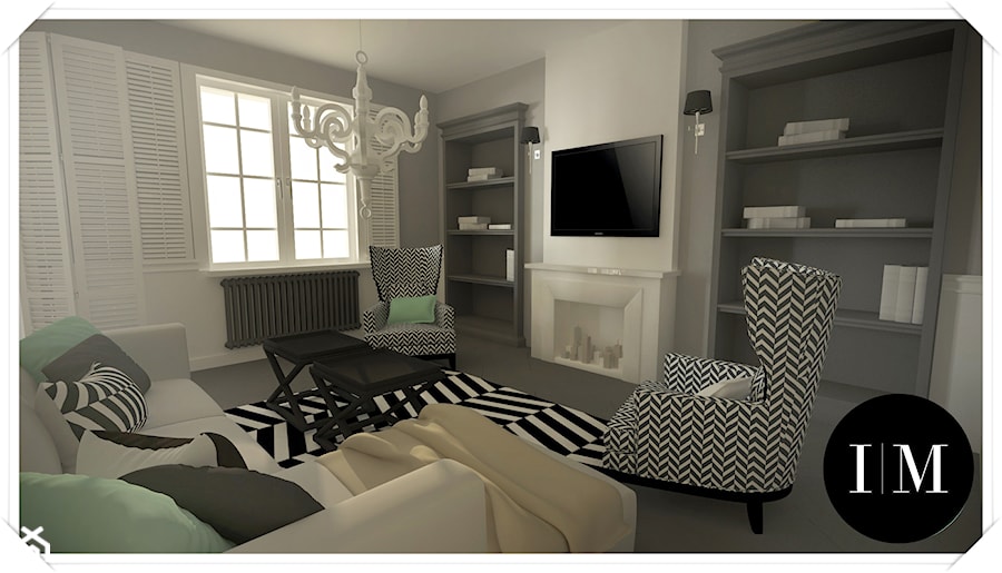 Projekt apartamentu w Warszawie - Salon, styl nowoczesny - zdjęcie od Interior Maker wnętrza