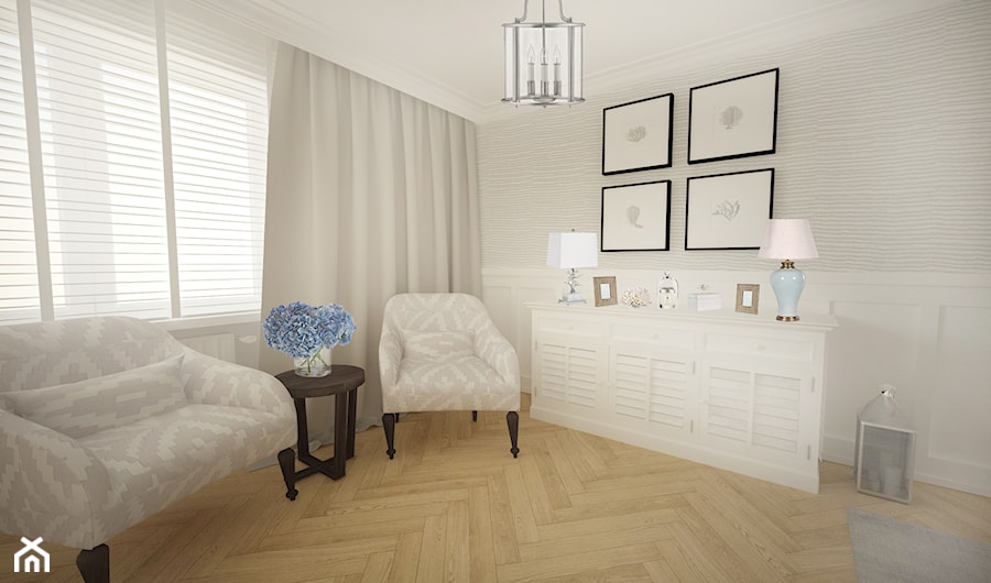 Projekt sypialni w Białymstoku - Średnia szara sypialnia, styl glamour - zdjęcie od Interior Maker wnętrza
