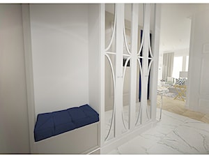 Projekt apartamentu 55 m2 w Warszawie - Średni biały hol / przedpokój, styl glamour - zdjęcie od Interior Maker wnętrza