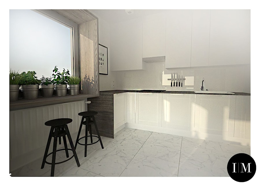 Projekt apartamentu 70m2 w Białymstoku - Kuchnia, styl skandynawski - zdjęcie od Interior Maker wnętrza