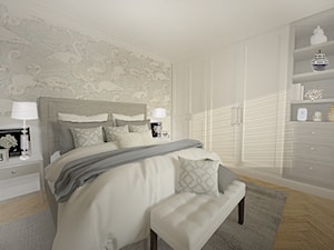 Projekt sypialni w Białymstoku - Średnia szara sypialnia, styl glamour - zdjęcie od Interior Maker wnętrza