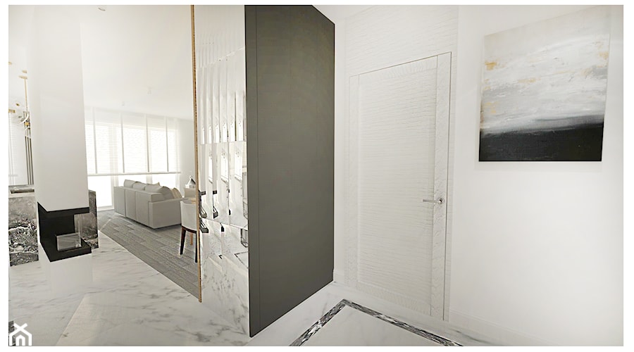 Projekt apartamentu 90m2 w Warszawie - Hol / przedpokój, styl nowoczesny - zdjęcie od Interior Maker wnętrza