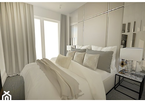 Projekt apartamentu 90m2 w Warszawie - Sypialnia, styl nowoczesny - zdjęcie od Interior Maker wnętrza