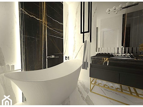 Aranżacje wnętrz - Łazienka: Projekt apartamentu 90m2 w Warszawie - Łazienka, styl nowoczesny - Interior Maker wnętrza . Przeglądaj, dodawaj i zapisuj najlepsze zdjęcia, pomysły i inspiracje designerskie. W bazie mamy już prawie milion fotografii!